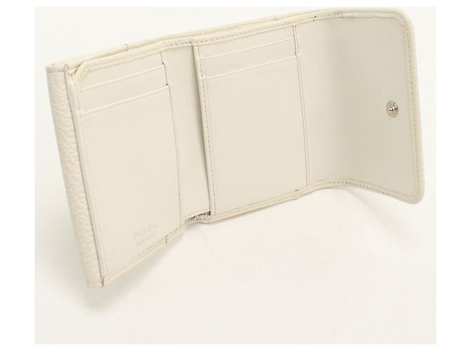 Prada Tri-fold Wallet in White Leather - view 3