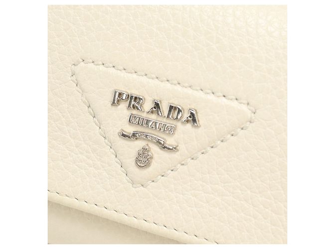 Prada Tri-fold Wallet in White Leather - view 6