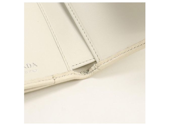 Prada Tri-fold Wallet in White Leather - view 7
