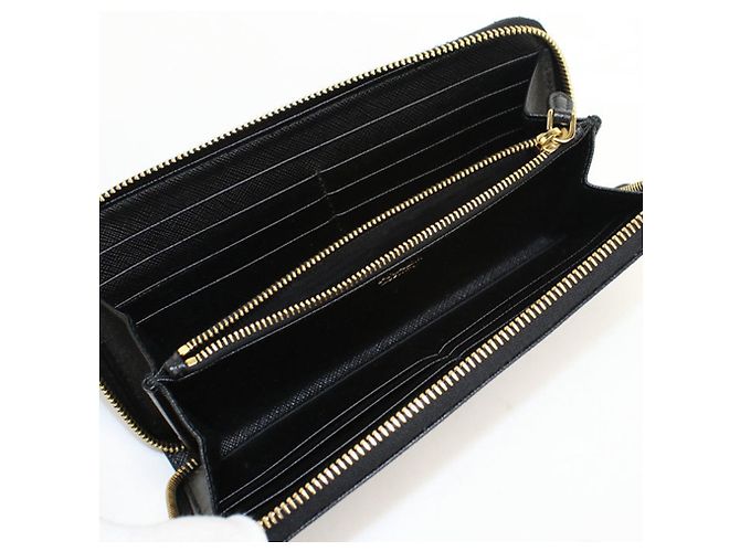 Saffiano Cartera larga Prada de piel negra Negro - vista 3