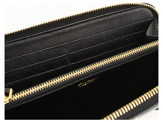 Saffiano Cartera larga Prada de piel negra Negro - vista 6