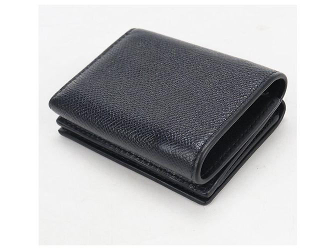 Portafoglio tri-fold Christian Dior in pelle di vitello nera Nero - vista 2