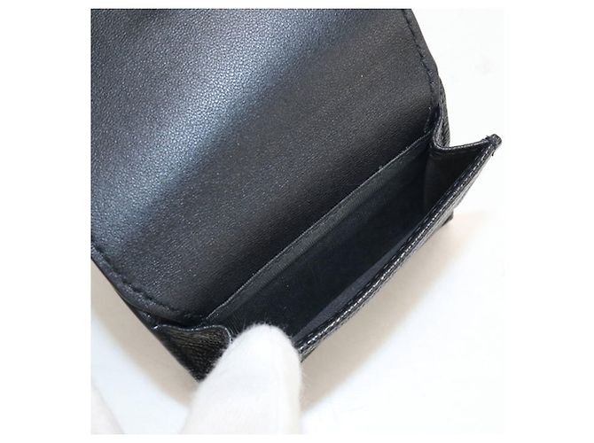 Portafoglio tri-fold Christian Dior in pelle di vitello nera Nero - vista 5