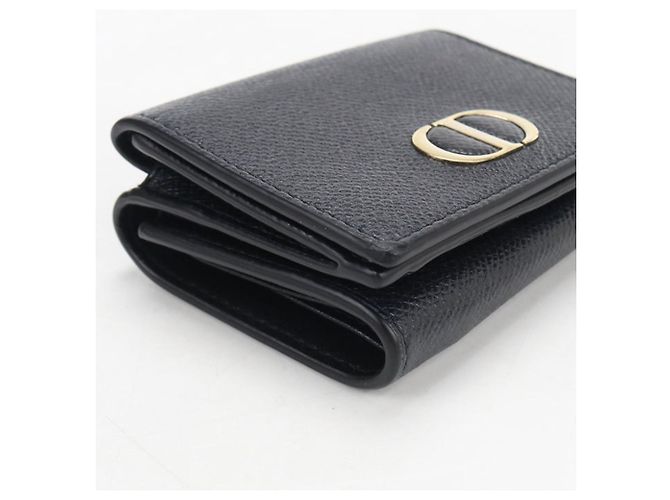 Portafoglio tri-fold Christian Dior in pelle di vitello nera Nero - vista 8