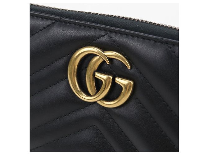 Marmont Cartera larga Gucci de piel negra Negro - vista 5