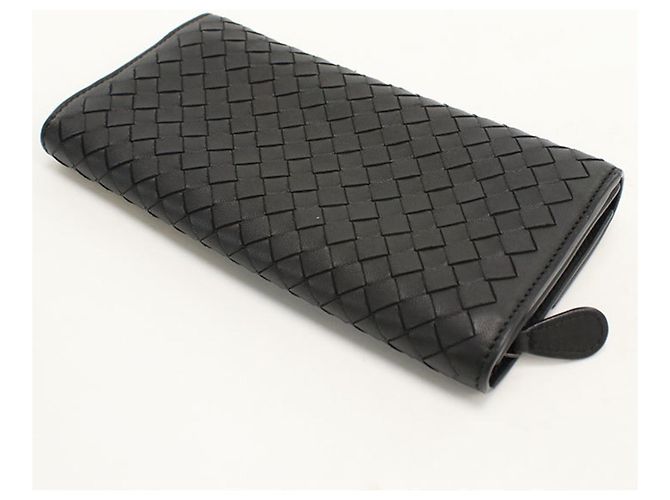 Cartera larga de piel negra Bottega Veneta - vista 2