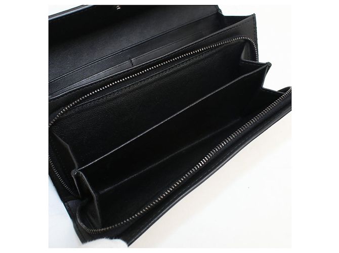 Cartera larga de piel negra Bottega Veneta - vista 4