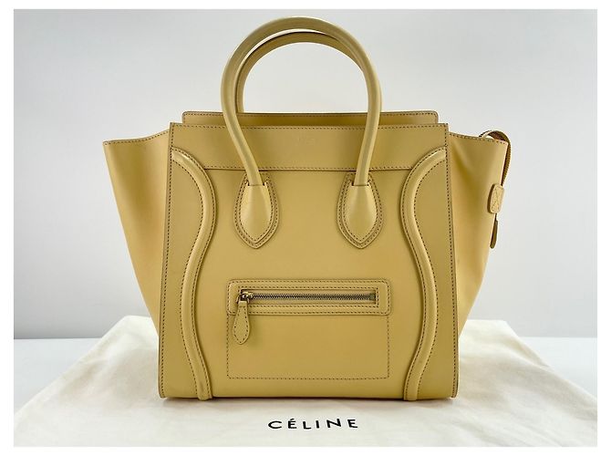 Céline Borsa Tote Celine Luggage Micro in Giallo - vista 13