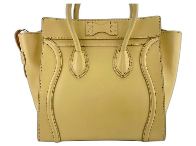 Céline Borsa Tote Celine Luggage Micro in Giallo - vista 2