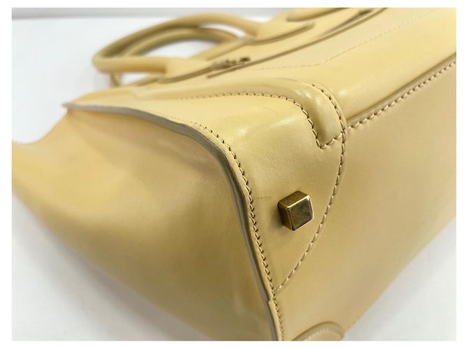 Céline Borsa Tote Celine Luggage Micro in Giallo - vista 7