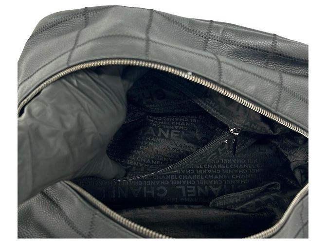 Saco Tote Chanel em couro de bezerro grão preto - vista 10