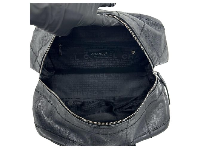 Saco Tote Chanel em couro de bezerro grão preto - vista 9
