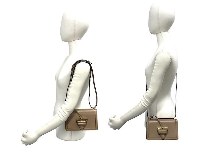 Mini borsa a tracolla in pelle con logo Loewe Barcelona Beige - vista 2