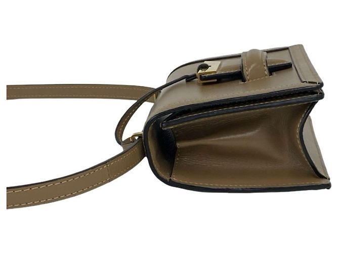 Mini borsa a tracolla in pelle con logo Loewe Barcelona Beige - vista 5