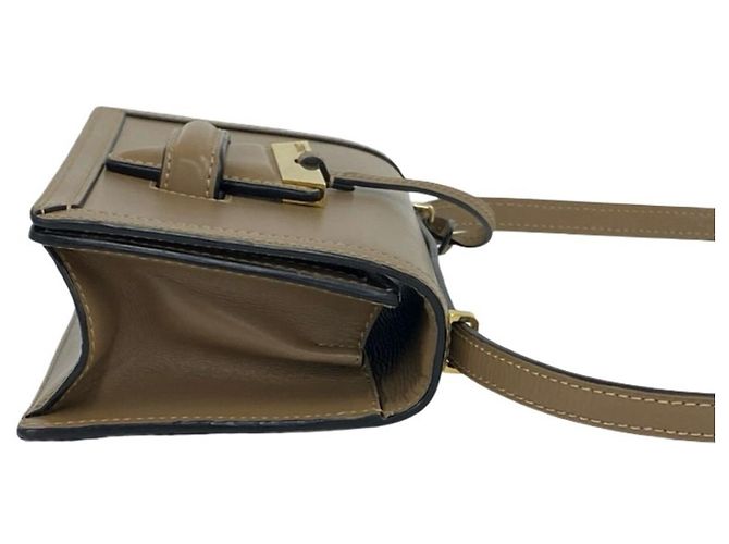 Mini borsa a tracolla in pelle con logo Loewe Barcelona Beige - vista 6