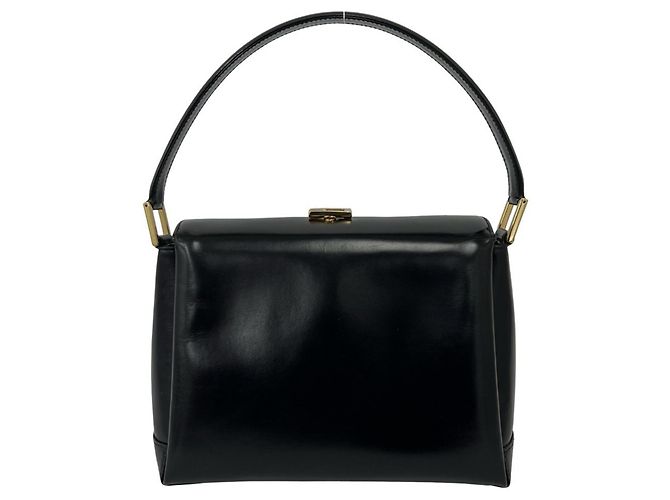 Borsa a mano Gucci Vintage in pelle nera Nero - vista 3