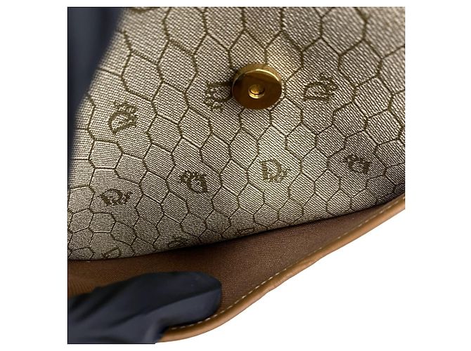 Mini borsa a tracolla Christian Dior con motivo a nido d'ape Marrone Beige - vista 10