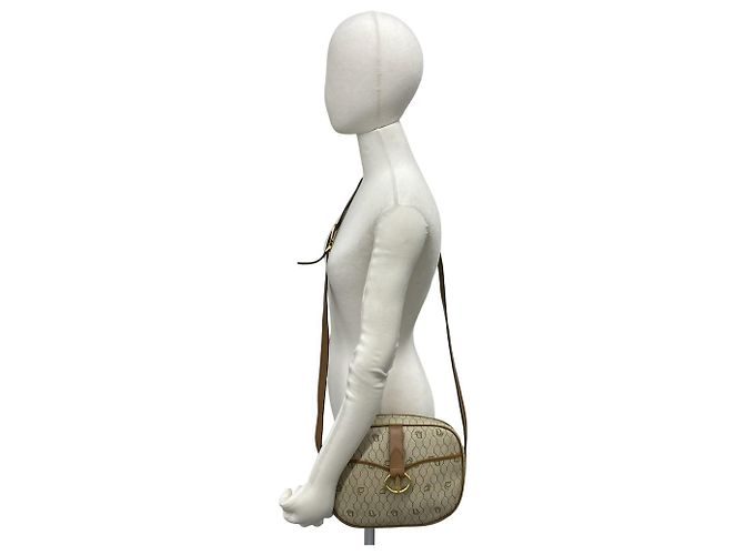 Mini borsa a tracolla Christian Dior con motivo a nido d'ape Marrone Beige - vista 2