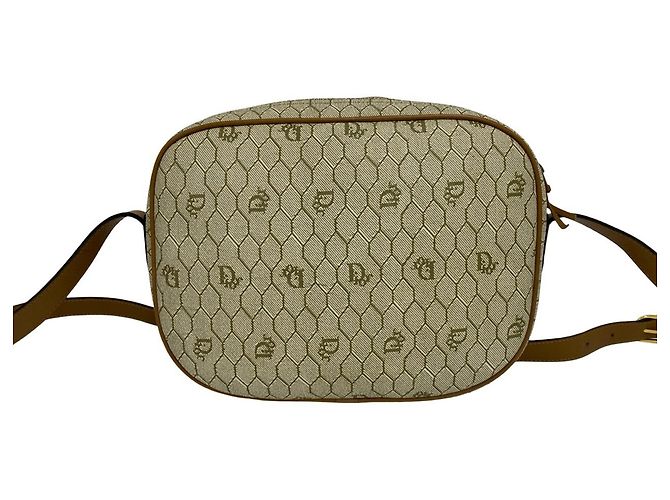 Mini borsa a tracolla Christian Dior con motivo a nido d'ape Marrone Beige - vista 3