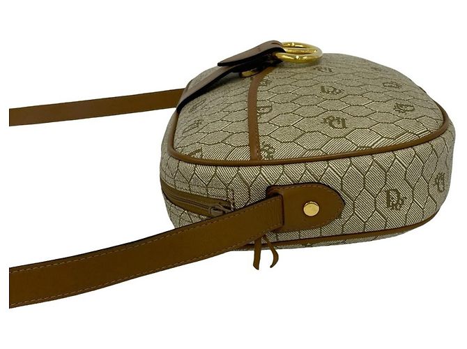 Mini borsa a tracolla Christian Dior con motivo a nido d'ape Marrone Beige - vista 5