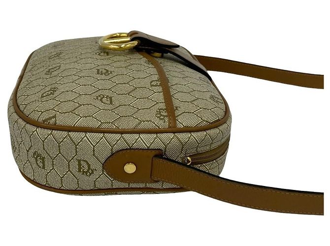 Mini borsa a tracolla Christian Dior con motivo a nido d'ape Marrone Beige - vista 6