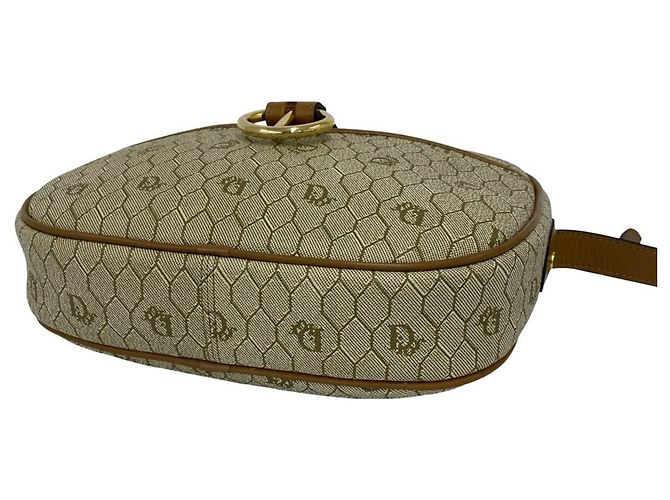 Mini borsa a tracolla Christian Dior con motivo a nido d'ape Marrone Beige - vista 8