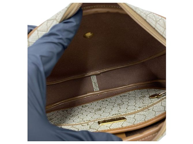 Mini borsa a tracolla Christian Dior con motivo a nido d'ape Marrone Beige - vista 9