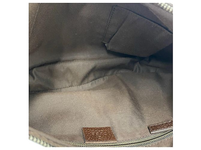 Borsa a tracolla Gucci in tela e pelle marrone - vista 9