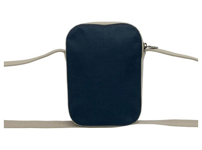 Borsa a tracolla in pelle Loewe Repeat Anagram Logo Beige Blu navy - vista 3