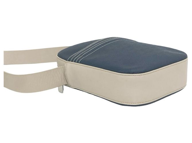 Borsa a tracolla in pelle Loewe Repeat Anagram Logo Beige Blu navy - vista 7