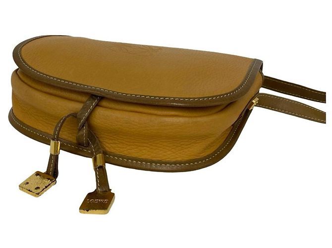 Loewe Vintage Anagram Logo Hardware Mini-Schultertasche aus Leder Braun - Ansicht 8