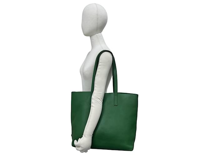 Prada Triangle Logo Leder-Tote-Bag Grün - Ansicht 2