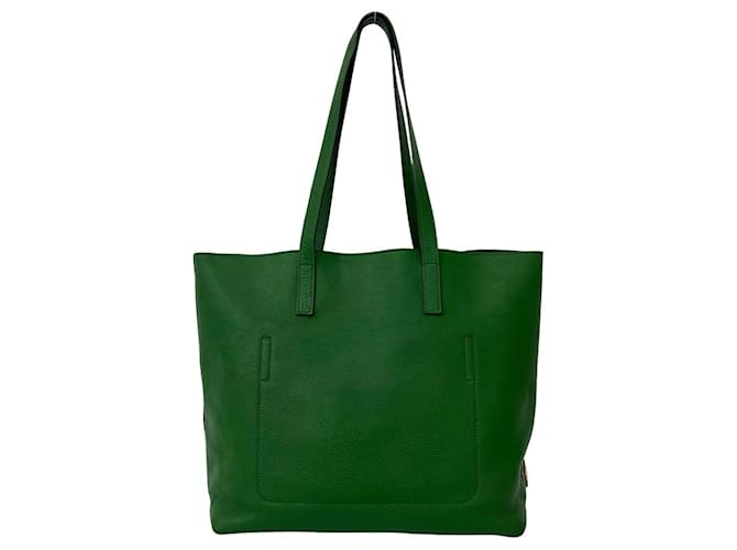 Prada Triangle Logo Leder-Tote-Bag Grün - Ansicht 3