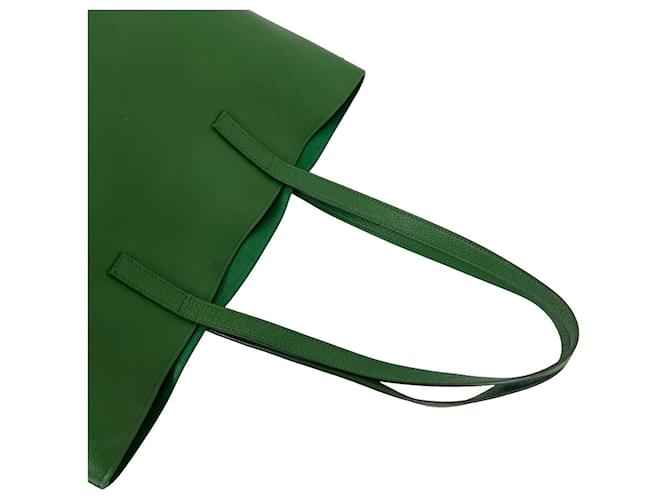 Prada Triangle Logo Leder-Tote-Bag Grün - Ansicht 4