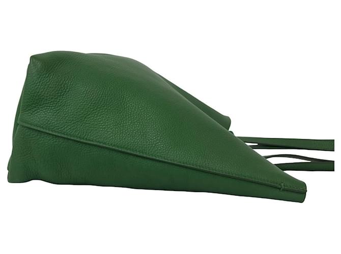 Prada Triangle Logo Leder-Tote-Bag Grün - Ansicht 6