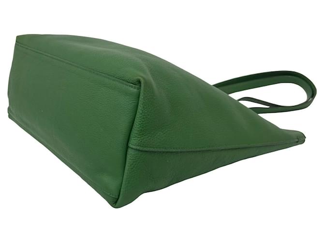 Prada Triangle Logo Leder-Tote-Bag Grün - Ansicht 8