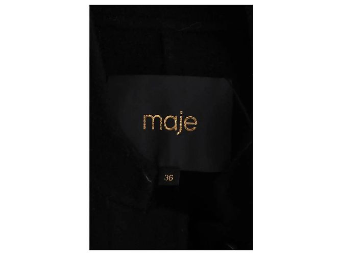 Abrigo de lana Maje negro - vista 5