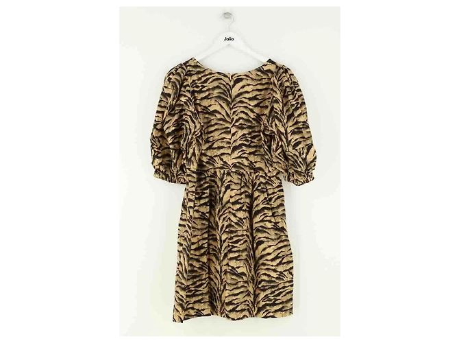 Ba&Sh Zola Kleid Beige Viskose - Ansicht 3