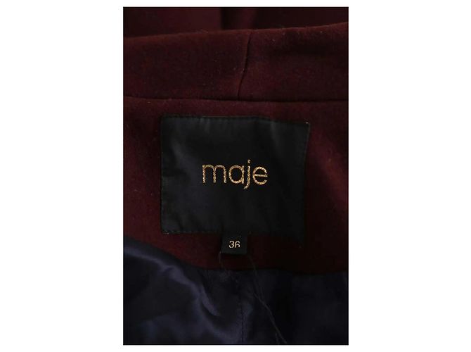 Cappotto Maje in lana bordeaux Bordò - vista 5