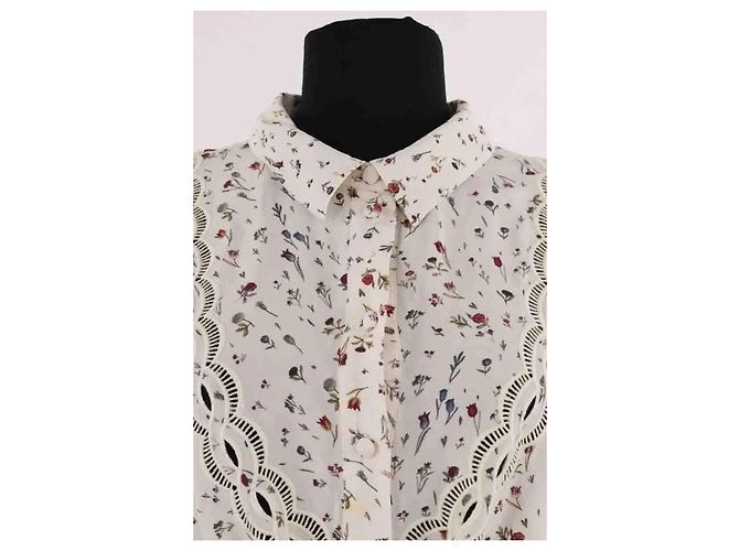 Autre Marque Vestido de algodón trenzado ecru Crudo - vista 2