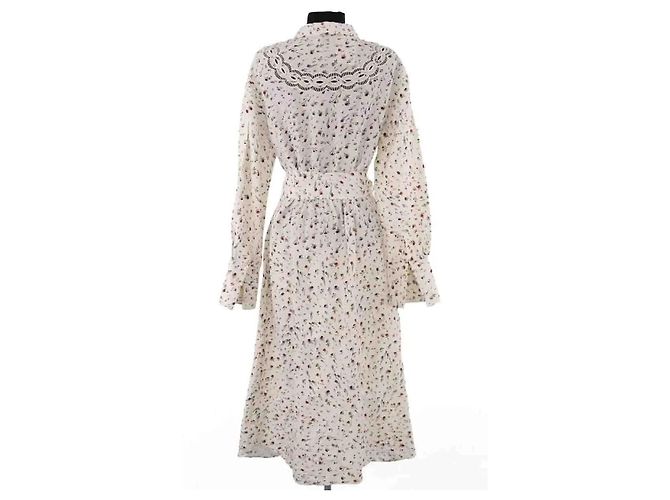Autre Marque Vestido de algodón trenzado ecru Crudo - vista 4