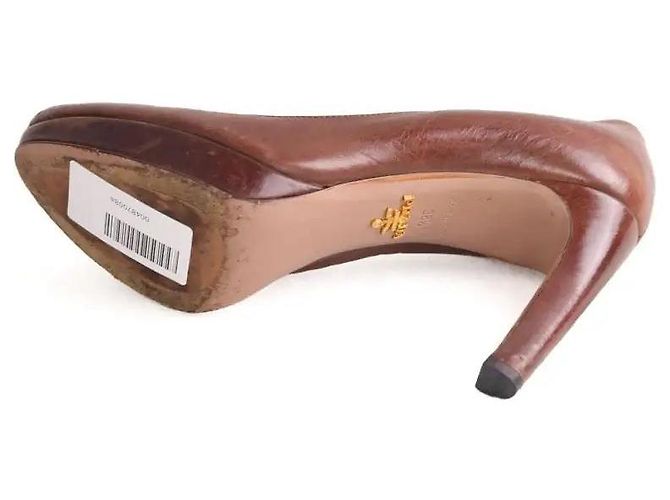 Tacchi Prada in pelle marrone Taglia 38 - vista 7