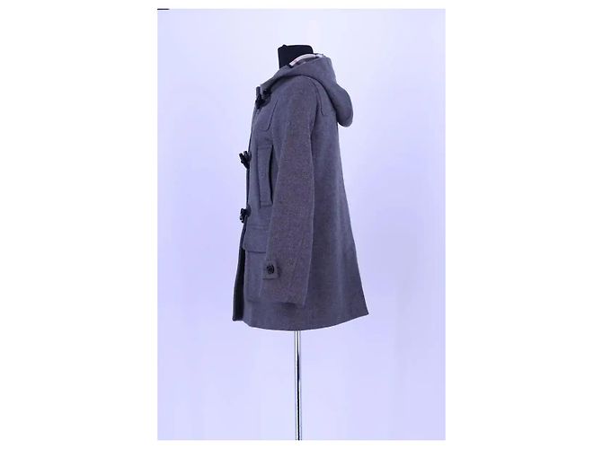 Dufflecoat de lana gris Burberry - vista 3