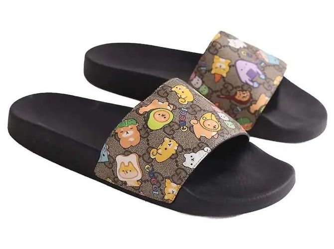 Sandali Gucci in gomma neri Nero - vista 3