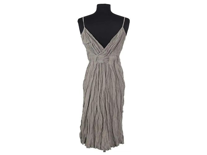 Vestido Jil Sander de algodón caqui - vista 4