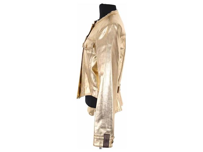 Giacca Louis Vuitton dorata in cotone D'oro - vista 3