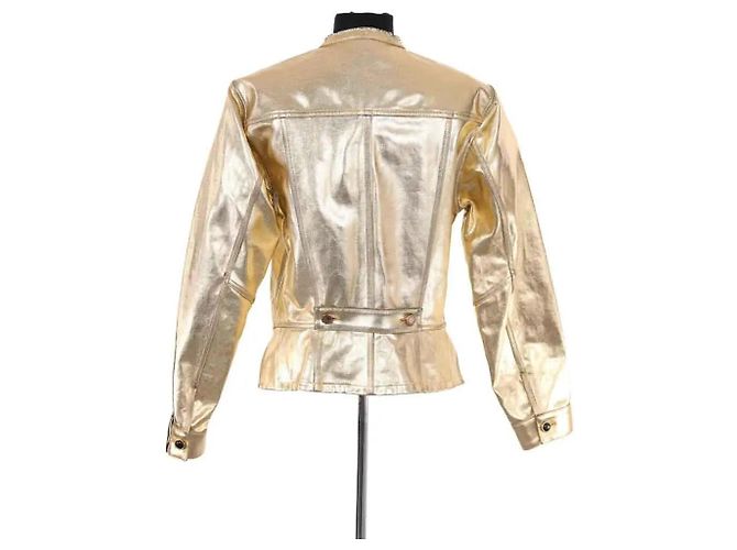 Giacca Louis Vuitton dorata in cotone D'oro - vista 4