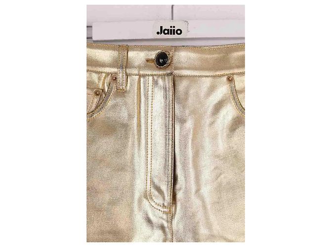 Mini shorts Louis Vuitton dorati in cotone D'oro - vista 2