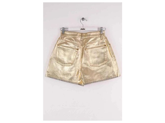 Mini shorts Louis Vuitton dorati in cotone D'oro - vista 3