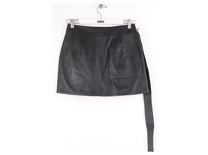 Minifalda de cuero negra Louis Vuitton Negro - vista 3
